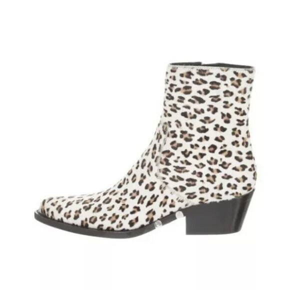 CALVIN KLEIN 205W39NYC ANIMAL PRINT Sz 7 ANKLE BOOTS BRAND GENUINE